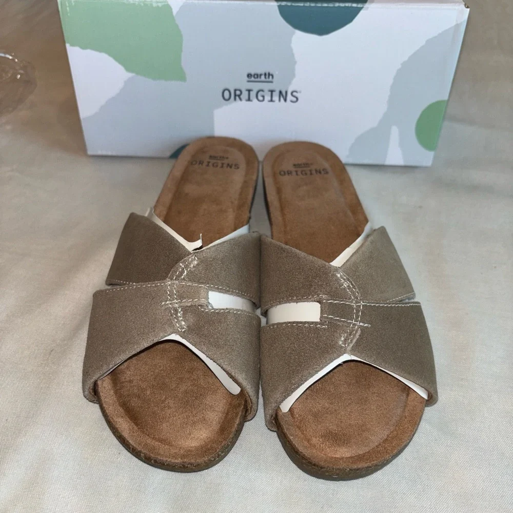 Earth Origins Suede Slide Sandals - Lexi - Picture 3 of 5
